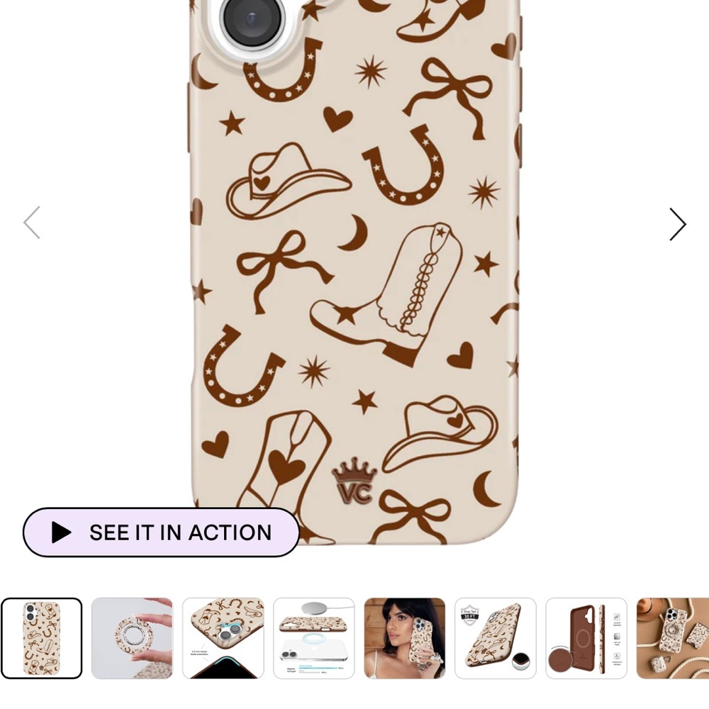 Velvet Caviar Cream and Brown Western Phone Case